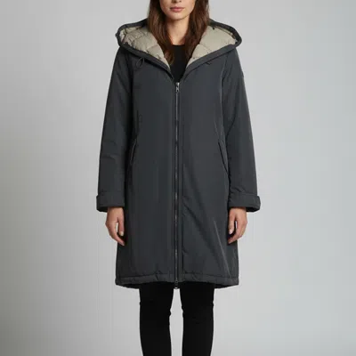 Pre-owned Weekend Max Mara Grey Nylon Long Sleeve Down Jacket L In Gray