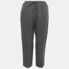 Weekend Max Mara Grey Silk Blend Drawstring Pants In Gray