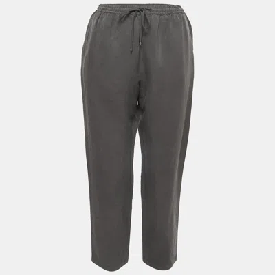Weekend Max Mara Grey Silk Blend Drawstring Pants In Gray