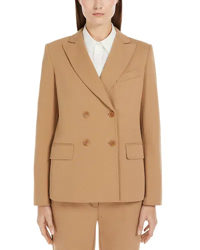 Weekend Max Mara Guelfi Double Breasted Blazer In Camel