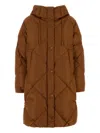 Weekend Max Mara Guelfo Quilted Hooded Puffer Coat In Brown