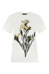 Weekend Max Mara Crew Neck Floral Print Short Sleeves Top In White