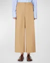 WEEKEND MAX MARA GUIDEA CROPPED WIDE-LEG COTTON TROUSERS