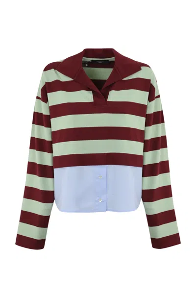 Weekend Max Mara Max Mara Weekend Halle Striped Long-sleeved Polo Shirt In Multi
