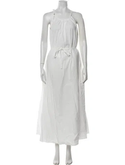 Pre-owned Weekend Max Mara Halterneck Long Dress In White
