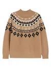 Weekend Max Mara Hardy Patterned Roll-neck Sweater In Brown