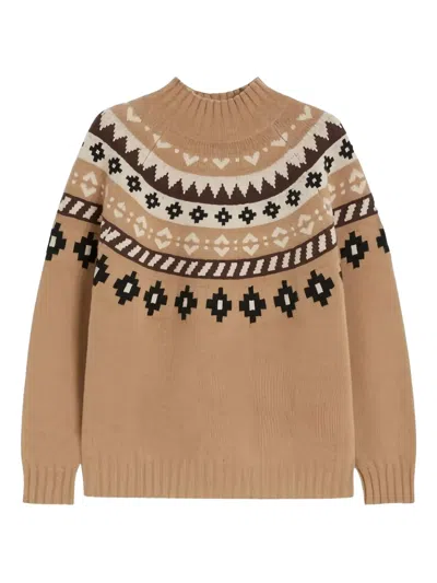 WEEKEND MAX MARA HARDY PATTERNED ROLL-NECK SWEATER