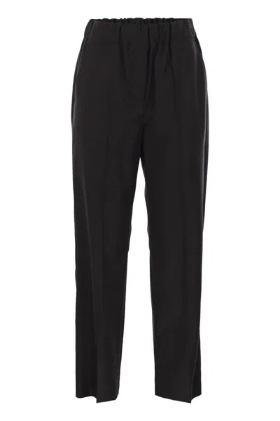 Weekend Max Mara Hateley - Wool Flannel Trousers In Black