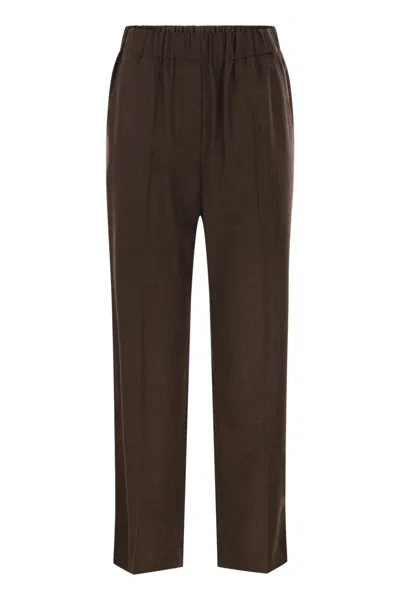 Weekend Max Mara Hateley - Wool Flannel Trousers In Brown