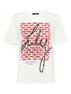 Weekend Max Mara Heart-print Cotton T-shirt In White