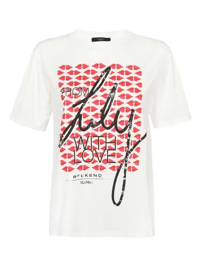 WEEKEND MAX MARA HEART-PRINT COTTON T-SHIRT
