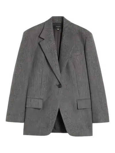 Weekend Max Mara Tronto Wool Single Breasted Blazer In Gray