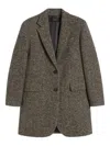 Weekend Max Mara Abrigo De Cierre Sencillo De Tweed In Brown