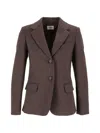 Weekend Max Mara Herringbone-pattern Jersey Jacket In Brown