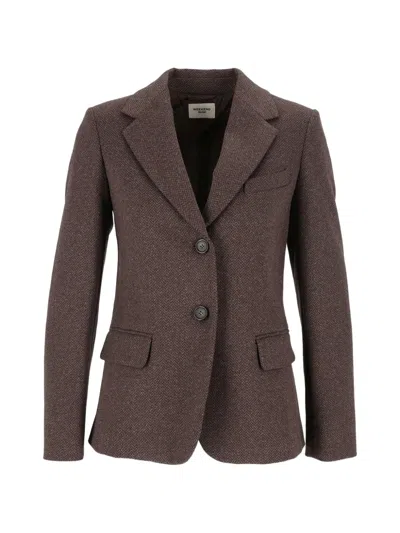WEEKEND MAX MARA HERRINGBONE-PATTERN JERSEY JACKET