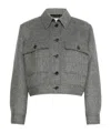 Weekend Max Mara Herringbone-pattern Wool Jacket In Gray