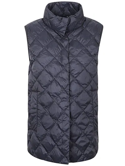 Weekend Max Mara High Neck Quilted Gilet In Navy