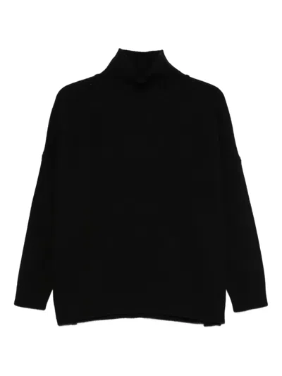 Weekend Max Mara High-neck Ribbed Sweater In Black