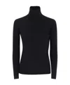 Weekend Max Mara Silk-wool-blend Rollneck Sweater In Black