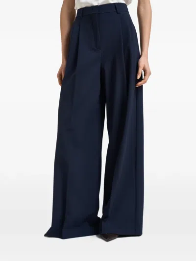 Weekend Max Mara High-rise Wide-leg Trousers In Blue