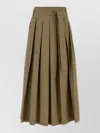 Weekend Max Mara High Waist Pleated Midi Skirt In Brown