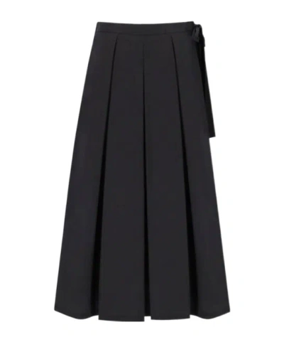 Weekend Max Mara High Waist Pleated Skirt In Black