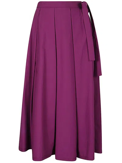 Weekend Max Mara High Waist Pleated Skirt In Purple