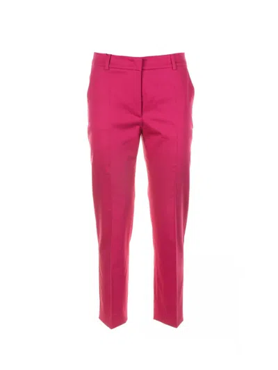 Weekend Max Mara High Waist Straight Leg Trousers In Fuchsia
