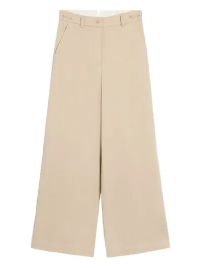 Weekend Max Mara High-waisted Wide-leg Trousers In Neutral