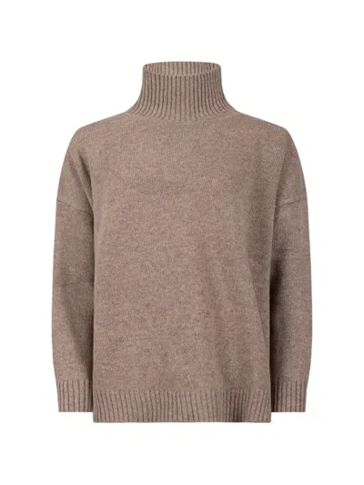 Weekend Max Mara High-neck Drop-shoulder Sweater In Brown