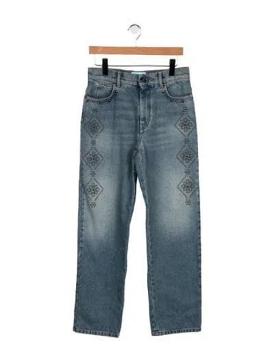 Pre-owned Weekend Max Mara High-rise Straight Leg Jeans In Blue