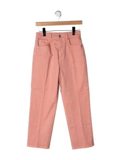 Pre-owned Weekend Max Mara High-rise Straight Leg Jeans In Pink