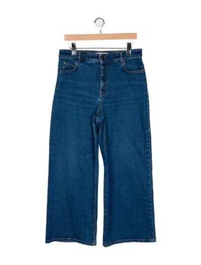 Pre-owned Weekend Max Mara High-rise Wide Leg Jeans In Blue