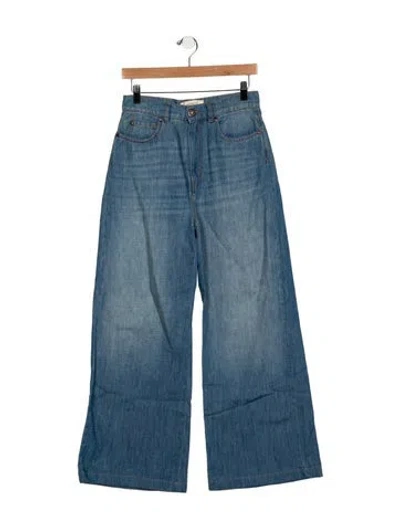 Pre-owned Weekend Max Mara High-rise Wide Leg Jeans In Blue