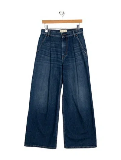 Pre-owned Weekend Max Mara High-rise Wide Leg Jeans In Blue