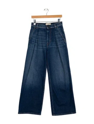 Pre-owned Weekend Max Mara High-rise Wide Leg Jeans In Blue