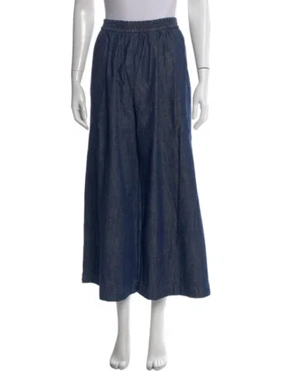 Pre-owned Weekend Max Mara High-rise Wide Leg Jeans In Blue