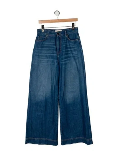Pre-owned Weekend Max Mara High-rise Wide Leg Jeans In Blue
