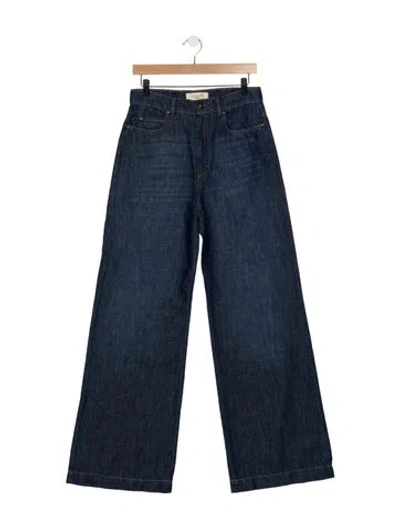 Pre-owned Weekend Max Mara High-rise Wide Leg Jeans In Blue
