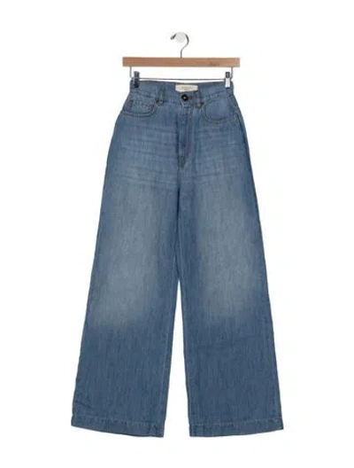 Pre-owned Weekend Max Mara High-rise Wide Leg Jeans In Blue