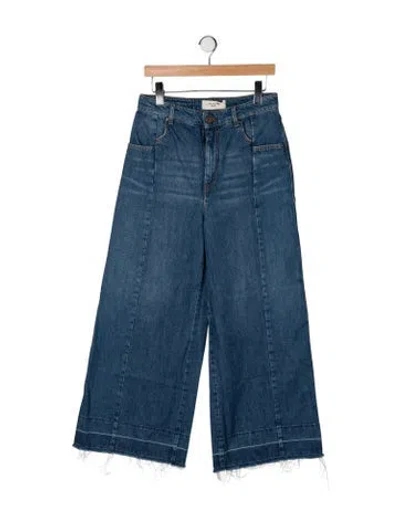 Pre-owned Weekend Max Mara High-rise Wide Leg Jeans In Blue