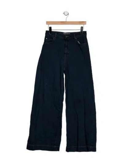 Pre-owned Weekend Max Mara High-rise Wide Leg Jeans In Blue