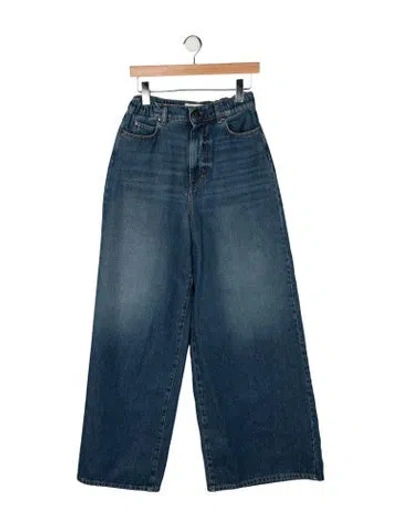 Pre-owned Weekend Max Mara High-rise Wide Leg Jeans In Blue