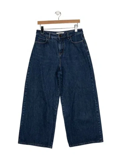 Pre-owned Weekend Max Mara High-rise Wide Leg Jeans In Blue