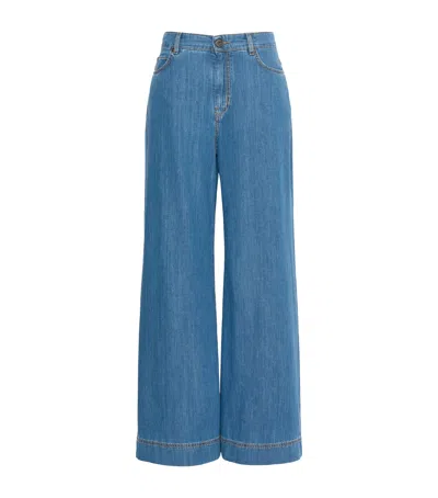 Weekend Max Mara High-rise Wide-leg Jeans In Navy