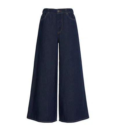 Weekend Max Mara High-rise Wide-leg Jeans In Navy