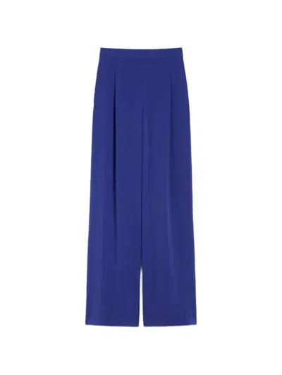 Weekend Max Mara High-waist Pleated Trousers In Blue
