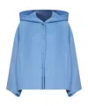 Weekend Max Mara Omens Light Blue Unlined Brushed Wool-blend Jacket In Blue