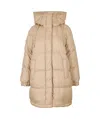 Weekend Max Mara Hooded Down Jacket In Brown