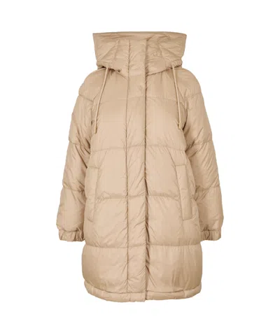 Weekend Max Mara Hooded Down Jacket In Brown